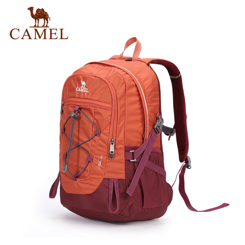 骆驼（CAMEL）户外登山包 30L野营徒步旅行运动双肩背包男女 A1W3FI101 橘色(个)