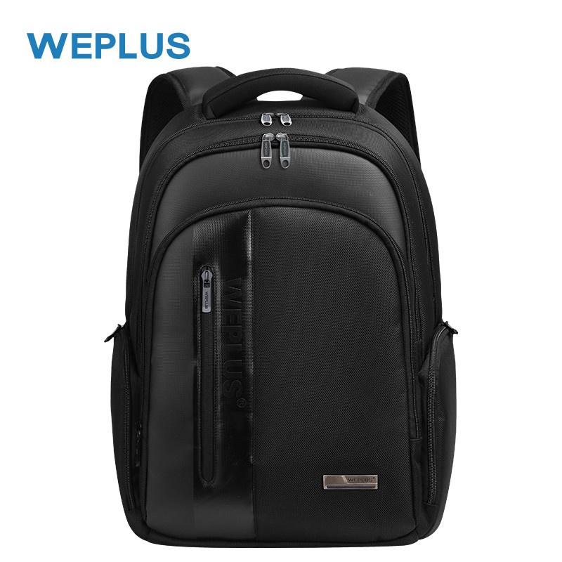 唯加WP9106双肩包新品时尚男女商务电脑双肩包舒适背包黑色（单位：个）