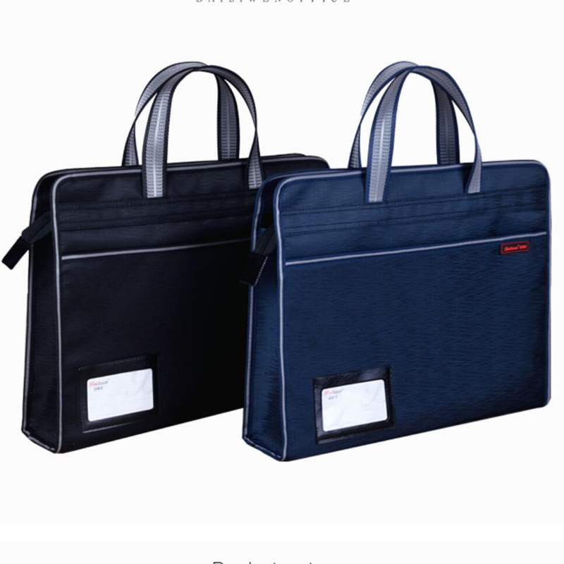 百利文B0057横款商务手提袋会议袋39*30*8cm蓝色/黑色（计价单位：个）