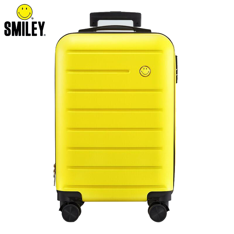 SMILEY拉杆箱子登机箱行李箱男女旅行箱万向轮拉杆箱密码箱 黄色 20英寸（个）
