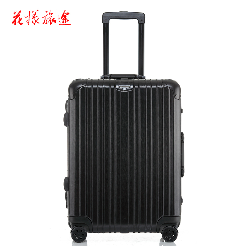 花样旅途H1830-26BK时尚铝框旅行箱行李箱26寸拉杆箱（个）黑色
