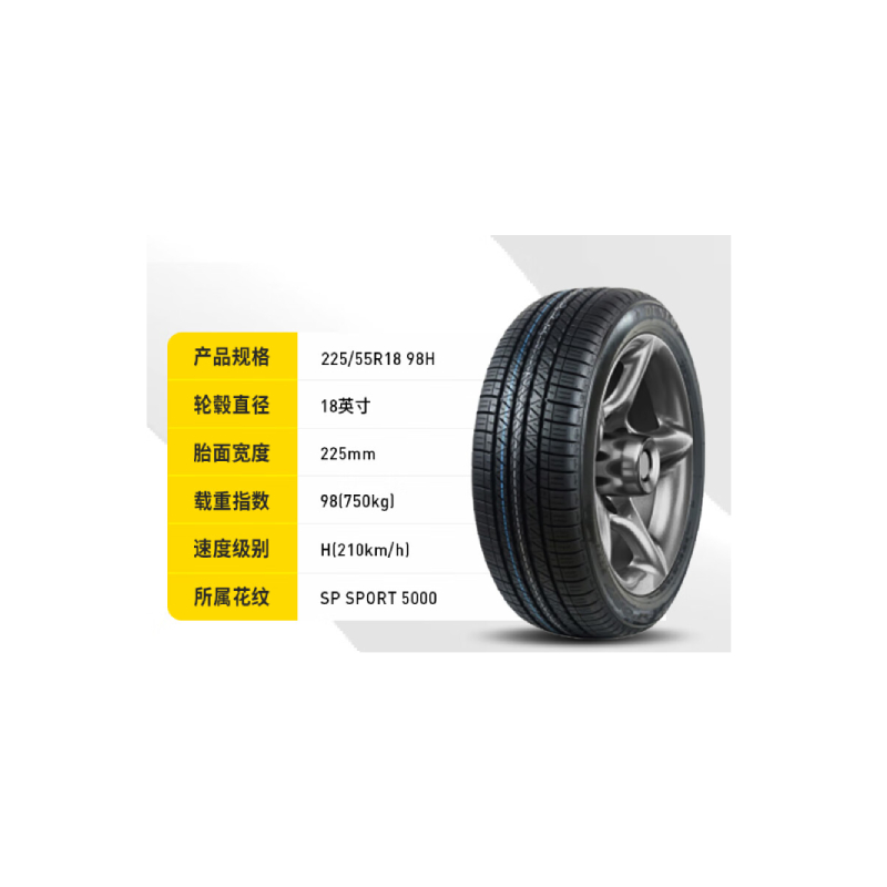 邓禄普（Dunlopillo）225 / 55R18汽车轮胎起订4条(单位：条)