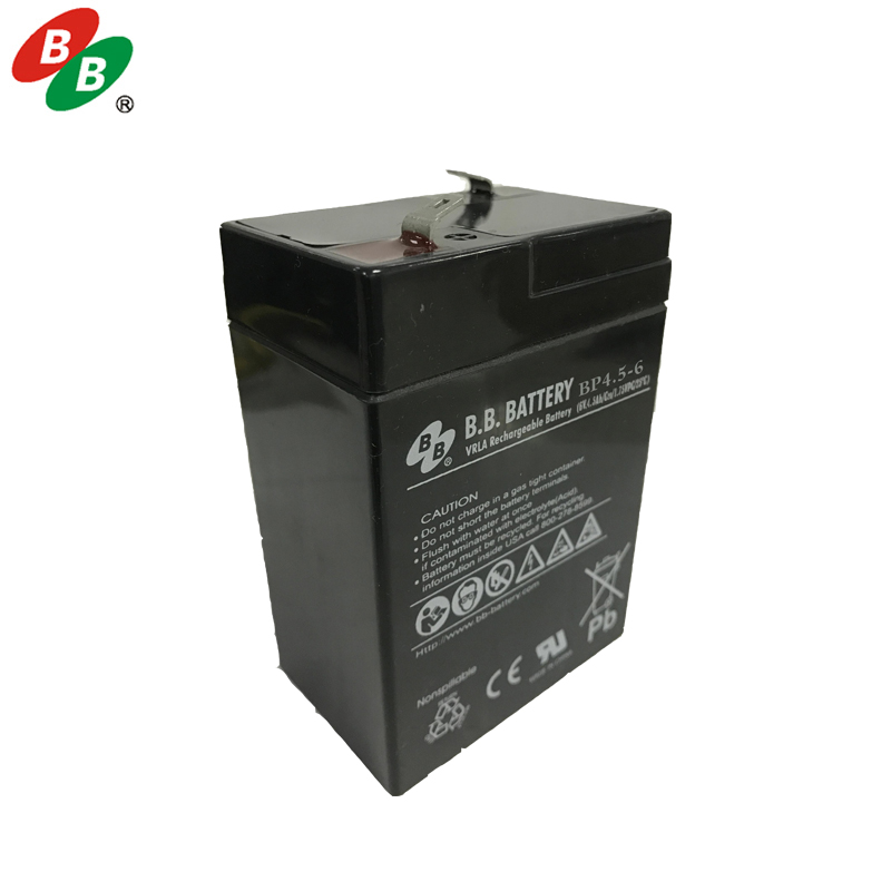 B.B.BATTERY 美美电池 BP4.5-6 UPS电池 直流电源电池 HB阻燃外壳 黑灰色 6V4.5Ah（个）10只起订