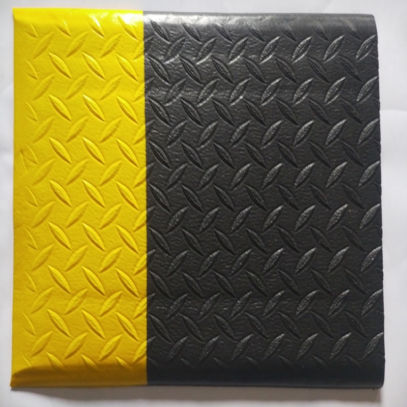 力九和经济型铁板纹抗疲劳垫黑黄色9mm×120cm×90cm(片)