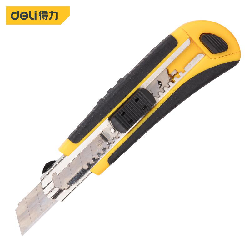 得力工具DL4248美工刀(黄色)18mm(单位：把)