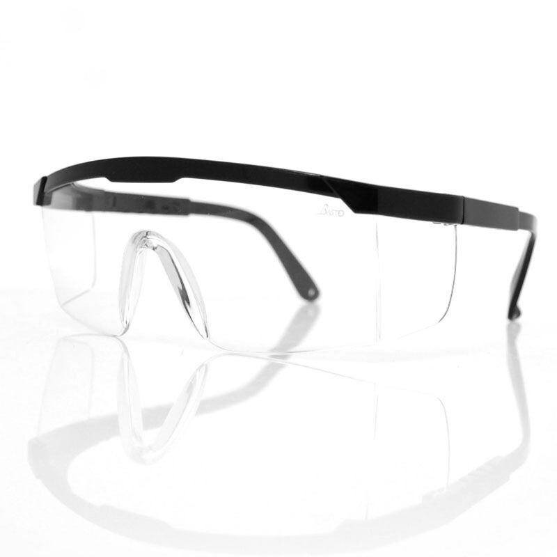 邦士度BASTO 防护眼镜劳保眼镜工作保护防冲击防飞溅防尘防雾护目镜骑行运动AL026黑框透明片防雾（付）