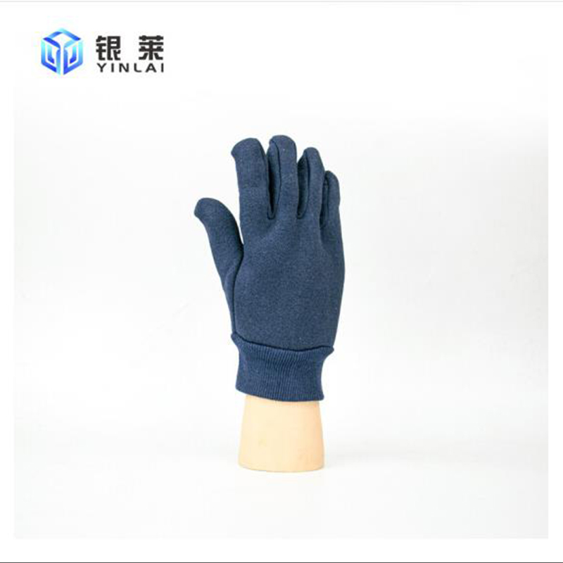 银莱 8106含棉量50%防寒深蓝绒手套螺纹口 均码（双）