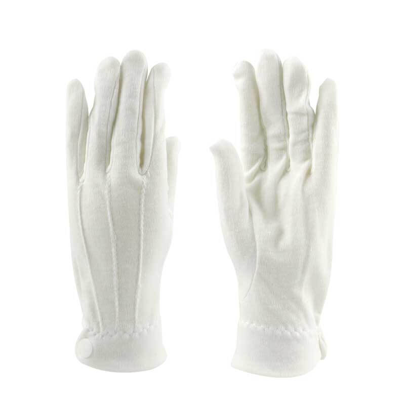 汉盾HD-GP5505背三筋带扣涤棉白色礼仪手套 白色 10副/打（单位：打）