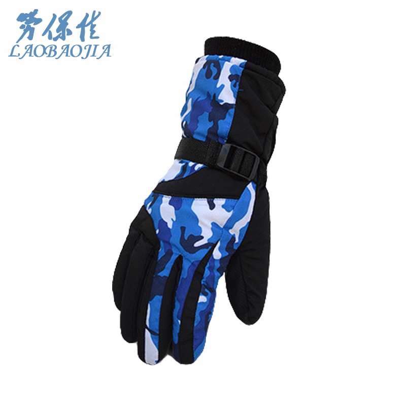 劳保佳LBJ-ST001-HX996劳保棉手套 保暖 防寒 防滑 防损伤手套 劳动保护手套 迷彩蓝色（双）