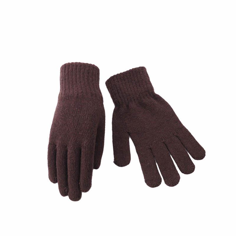 劳保佳针织手套毛线加绒手套冬季保暖手套保暖防寒手套劳保手套咖啡色3双装（包）