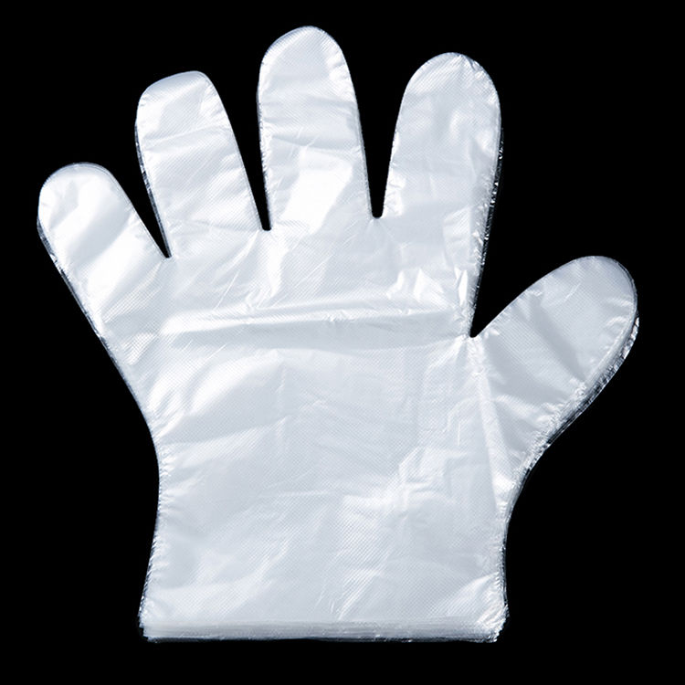 鸿运 医用PE手套一次性加厚薄膜手套高透明美容餐饮食品医院专用（双）