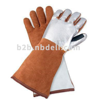 霍尼韦尔2058698-09镀铝皮革焊接隔热手套（右手）（只）