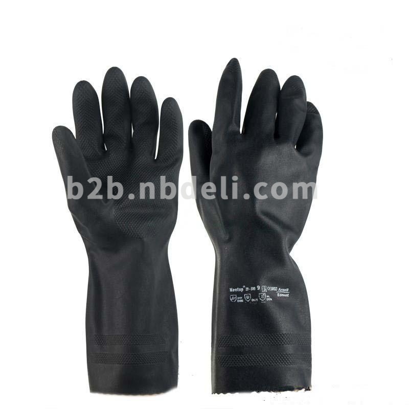 安思尔 87-950-8 100%天然橡胶手套 黑色（单位：副）