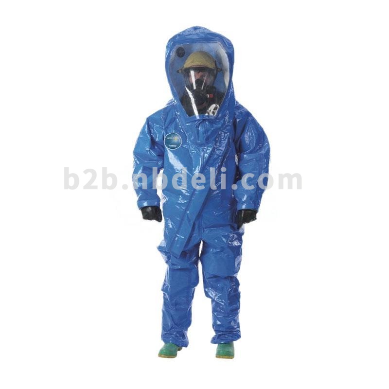 雷克兰 INT640W-XL 宽式面屏前入式全气密性防化服 蓝色（单位：套）