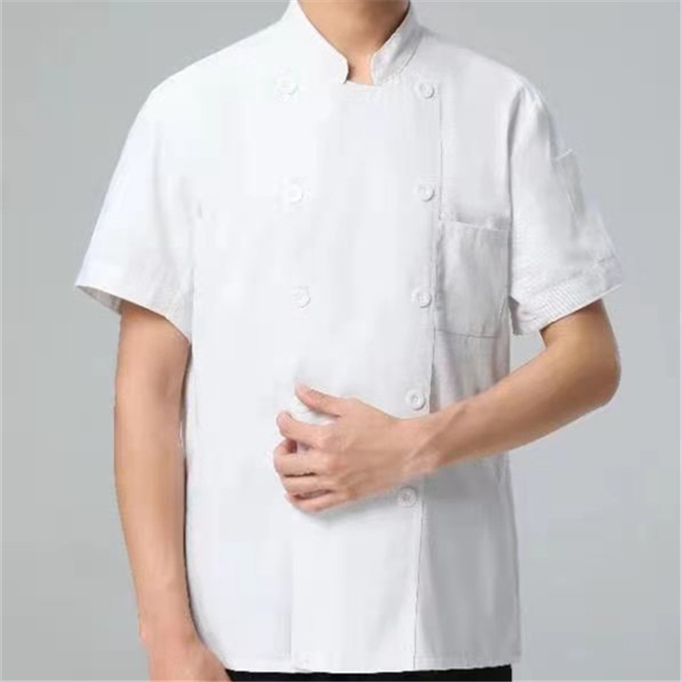 家家乐 671 厨师服 XL码 立领 短袖上衣 棉 白色(件)
