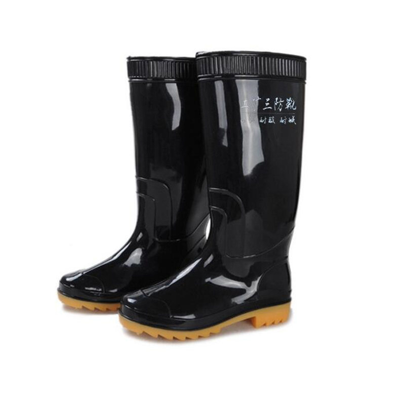 谋福CNMF8422雨鞋防水防滑黑色高筒靴黑39-45码(双)