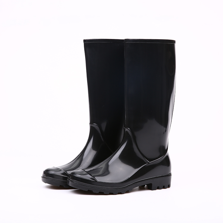 安赛瑞300072高筒PVC塑胶雨鞋（女款）黑色36（双）
