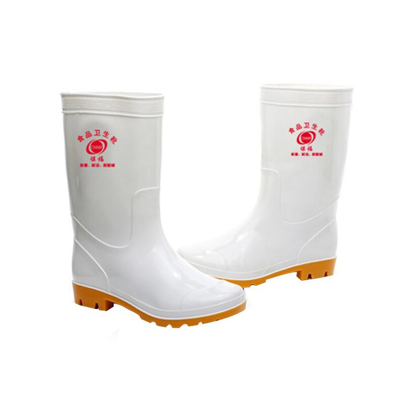 谋福 187 防护雨鞋（高筒） 38码 食品卫生靴 耐油耐酸碱劳保防护雨鞋水鞋 三防雨靴 (单位：双) 白色