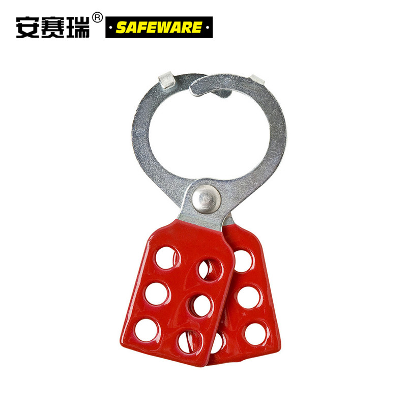 安赛瑞14719钢制安全锁钩六孔锁具六孔锁钩红色(把)