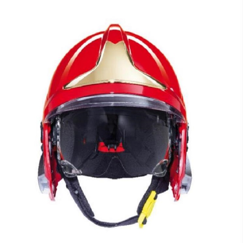 梅思安（MSA）定制消防头盔热塑复合带电筒支架 F1XF 镀金色面罩 透明眼罩 织带内衬 镀铝披肩 均码(单位：顶)