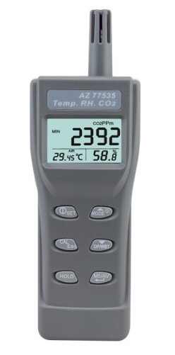 heisou衡欣 AZ77535手持式二氧化碳侦测仪计(含温湿度)空气质量监控器0－5000ppm（个）