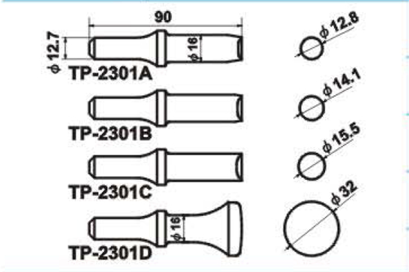 巨霸 TP－2301A 铆钉凿刀（直径12.8mm)(单位：个)