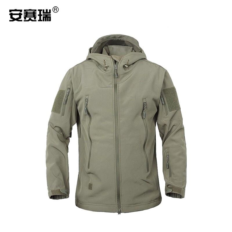 安赛瑞  300359 战术软壳冲锋衣-材质：棉类混纺，尺码：M,颜色：军绿（单位：件）