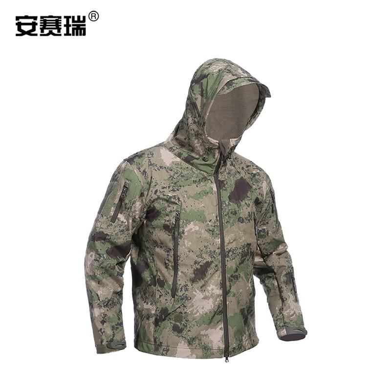 安赛瑞  300367 战术软壳冲锋衣-材质：棉类混纺，尺码：2XL,颜色：绿色废墟（单位：件）