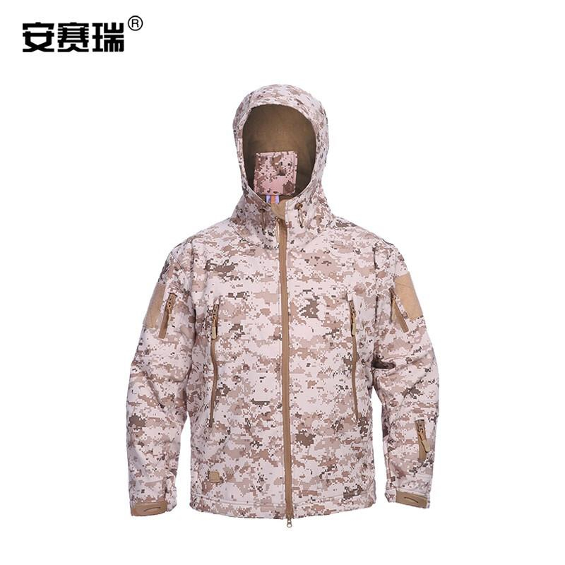 安赛瑞  300371 战术软壳冲锋衣-材质：棉类混纺，尺码：XL,颜色：沙漠数码（单位：件）