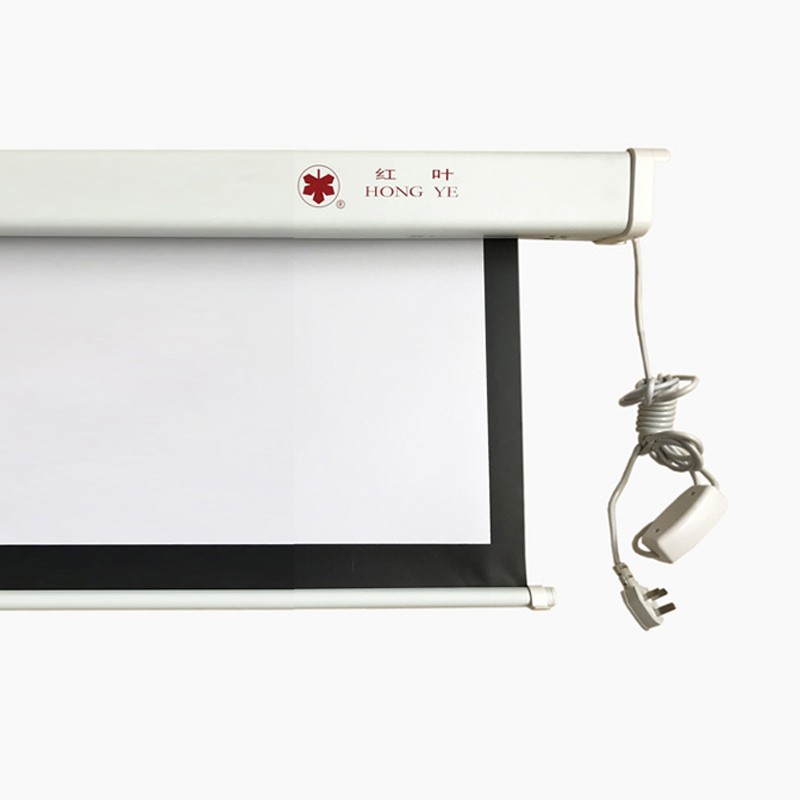 红叶120英寸4:3玻纤电动遥控幕布投影仪幕布投影机幕布 商务办公投影幕布（个）