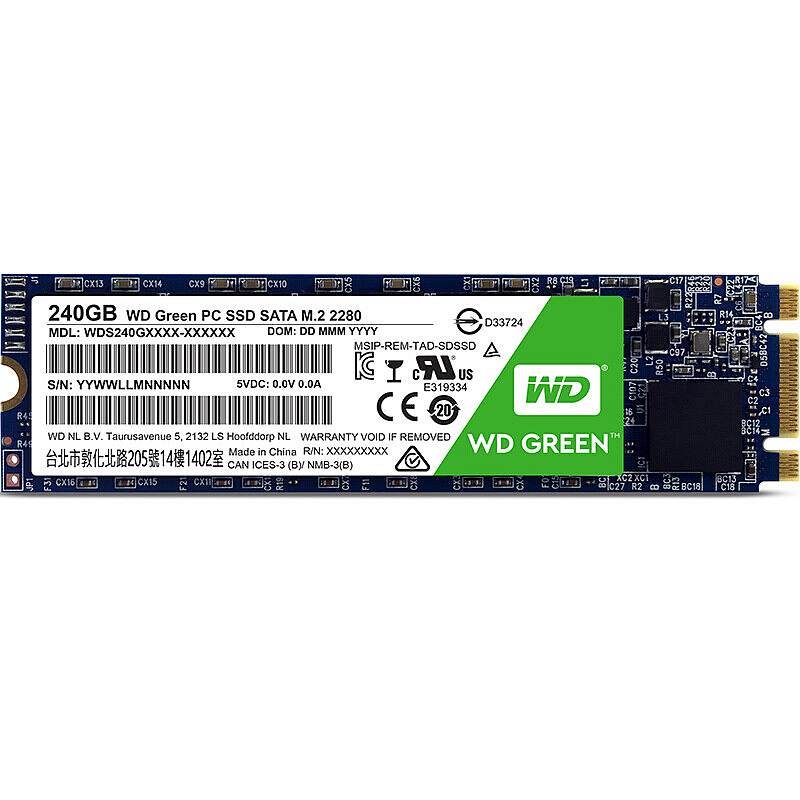 西部数据（WD）240GB SSD固态硬盘 M.2接口(SATA总线) Green系列－SSD日常家用普及版（个)