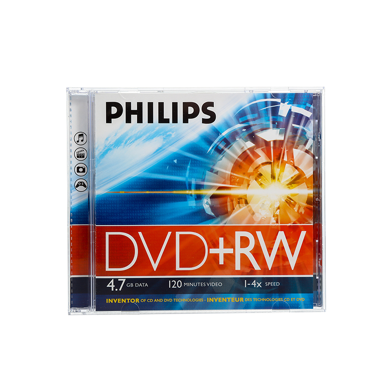 飞利浦DVD+RW刻录机/刻录盘 4速 4.7G 单片盒装（片）