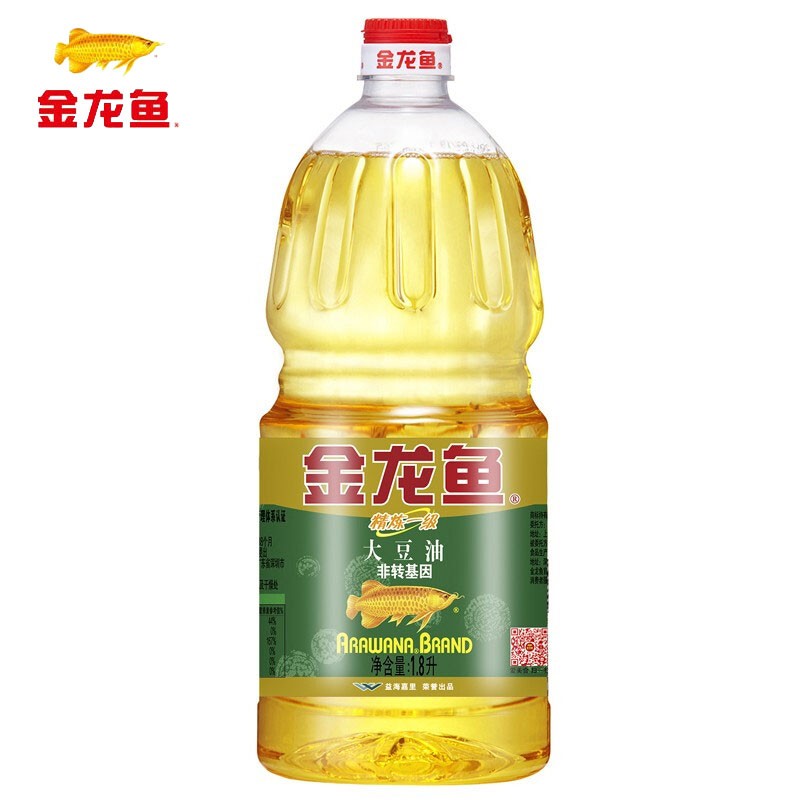 金龙鱼 非转基因大豆油 1.8l/瓶 (非转基因) (单位:瓶)