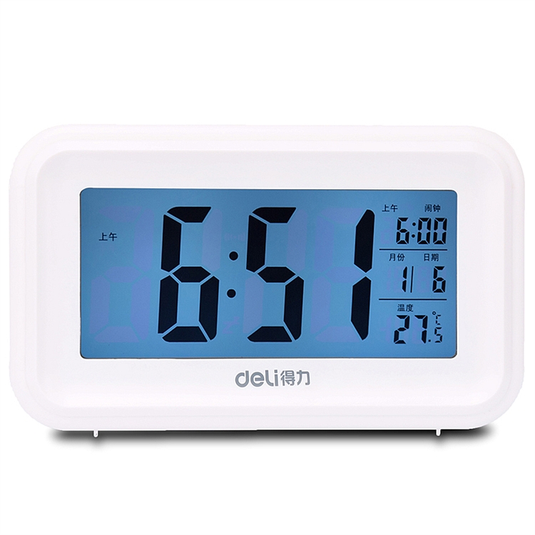 得力8801多功能电子钟(白) 钟表|闹钟/挂钟/钟表|办公日杂|生活用品