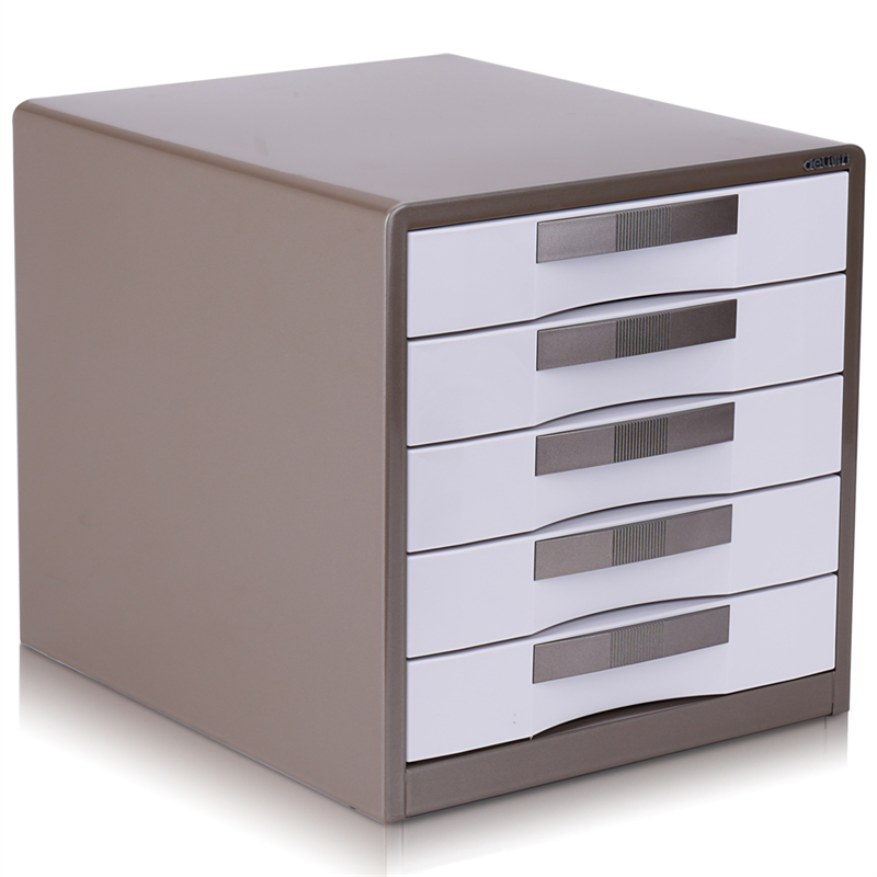 得力 9702 五层金属外壳文件柜桌面文件柜(只) 闪银棕