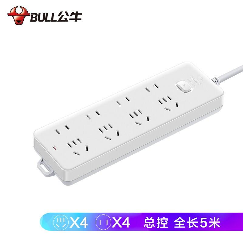 公牛GN-403总控8位插排白色5米40个/箱(单位：个)